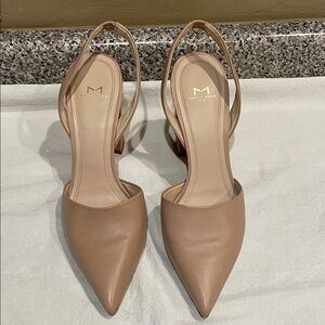 Marc Fisher Blush Tan Pointed Slingback Heels
